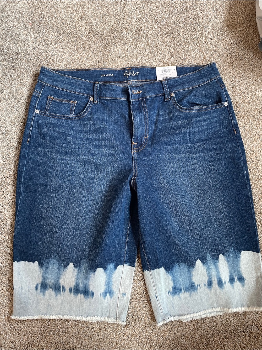 NWT dip dye denim Bermuda shorts